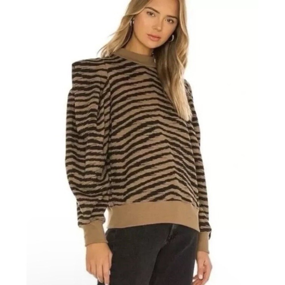 AGOLDE Mock Neck Tiger Sweatshirt Size M Boxy Big Shoulder